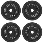Fitvids Cast Iron Plate Weight Plate For Strength Training And Weightlifting, 1-Inch Center (Standard), 5Lb (Set Of 4)