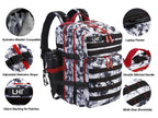 LHI Military Tactical Backpack for Men and Women 45L Army 3 Days Assault Pack Bag Large Rucksack with Molle System Black and whi