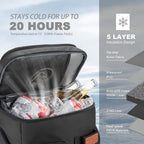Insulated Cooler Backpack,45 Cans Multifunctional Double Deck Leakproof Cooler Bag With Sternum Strap,Large Capacity Lightweight