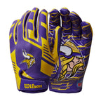 Wilson Nfl Stretch Fit Football Gloves - Youth, Minnesota Vikings