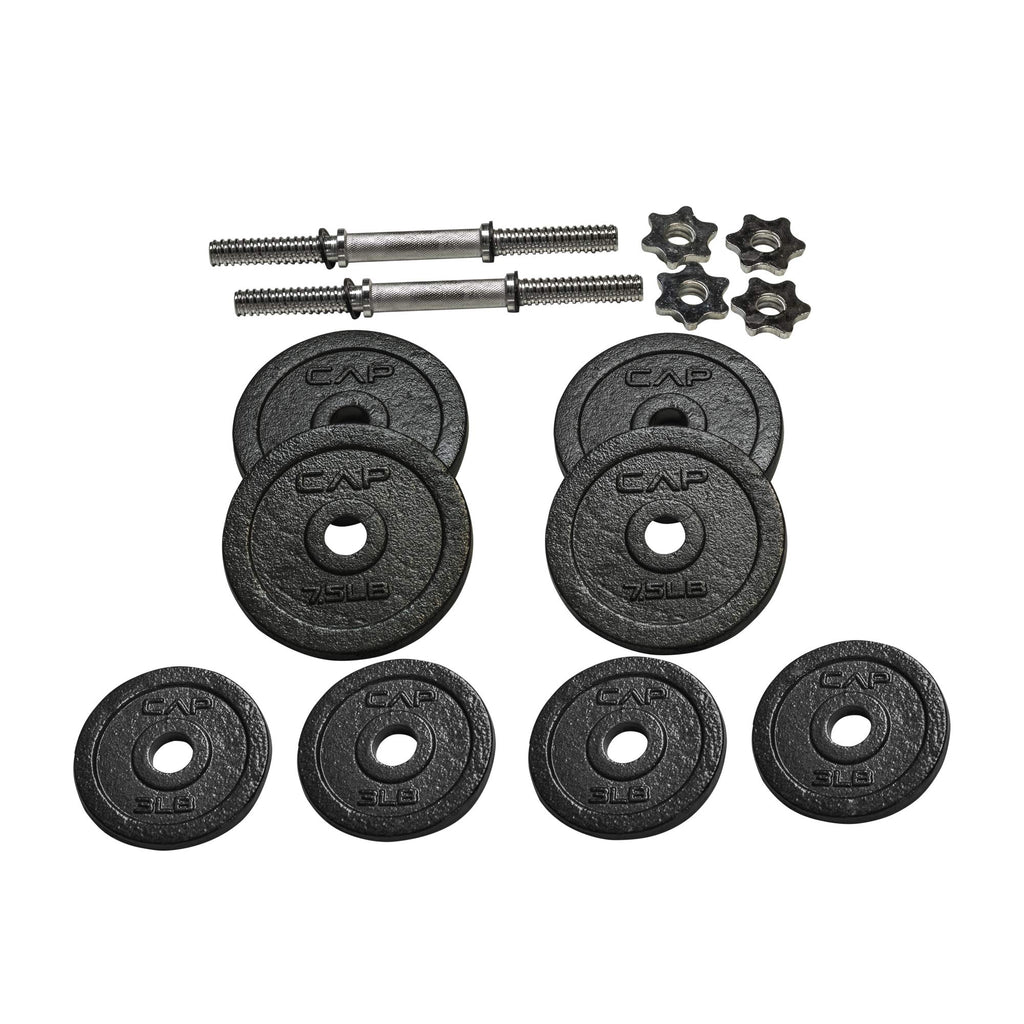 Cap Barbell 50-Pound Adjustable Dumbbell Weight Set, C. Black, 50 Lb, Pair