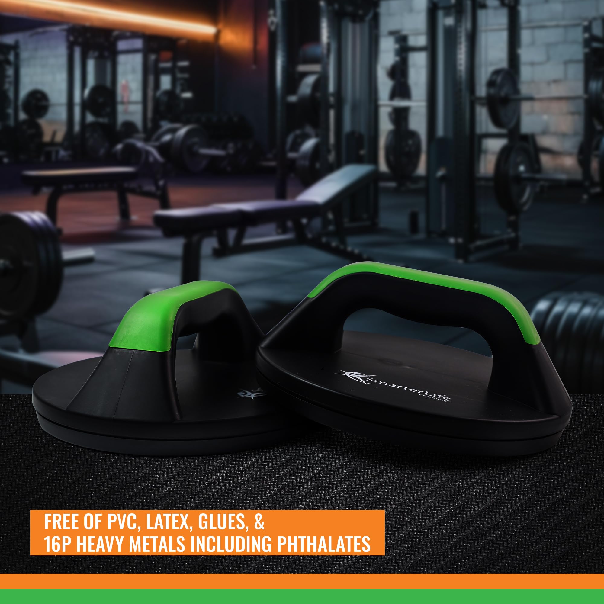 Smarterlife Push Up Bar Set, Pushup Handles For Floor Rotate To Prevent Wrist And Elbow Strain, Wide Grips And Non Slip Pads Are
