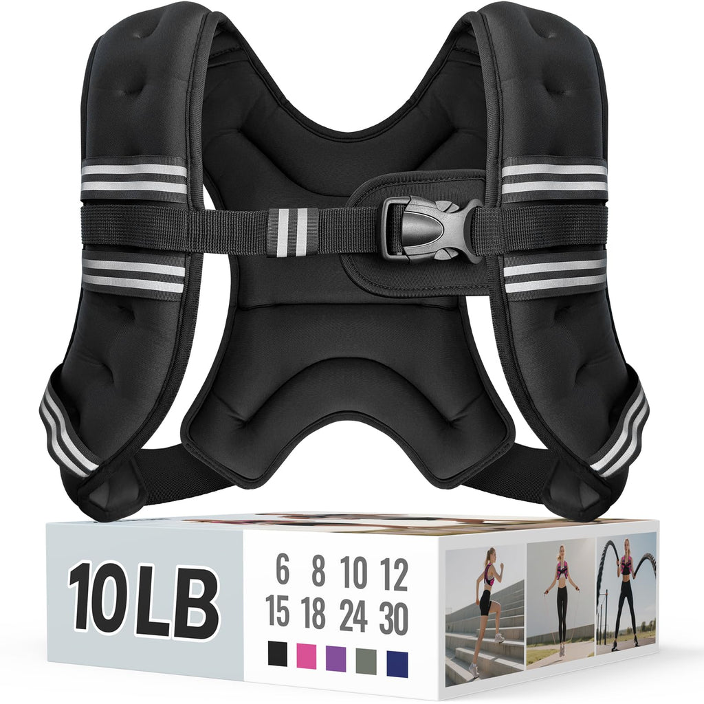 Zeerun Weighted Vest for Women & Men with Reflective Stripe and Adjustable Buckle, Comfortable & Durable Rucking Vest for Walkin