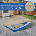 Icover Pedal Boat Cover, Fits 3 Or 5 Person Paddle Boat Water Proof Heavy Duty Boat Cover, Sand