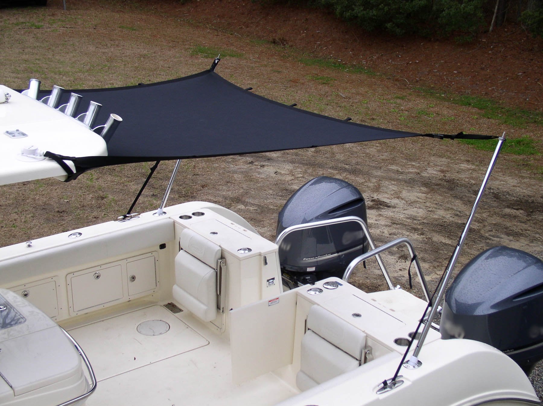 T-Top Boat Shade Kit, Black (5'L X 60''W) - Outer Uv Reflective Coating For A 98% Effective Uv Block - Secure Fit-Speed Tested U
