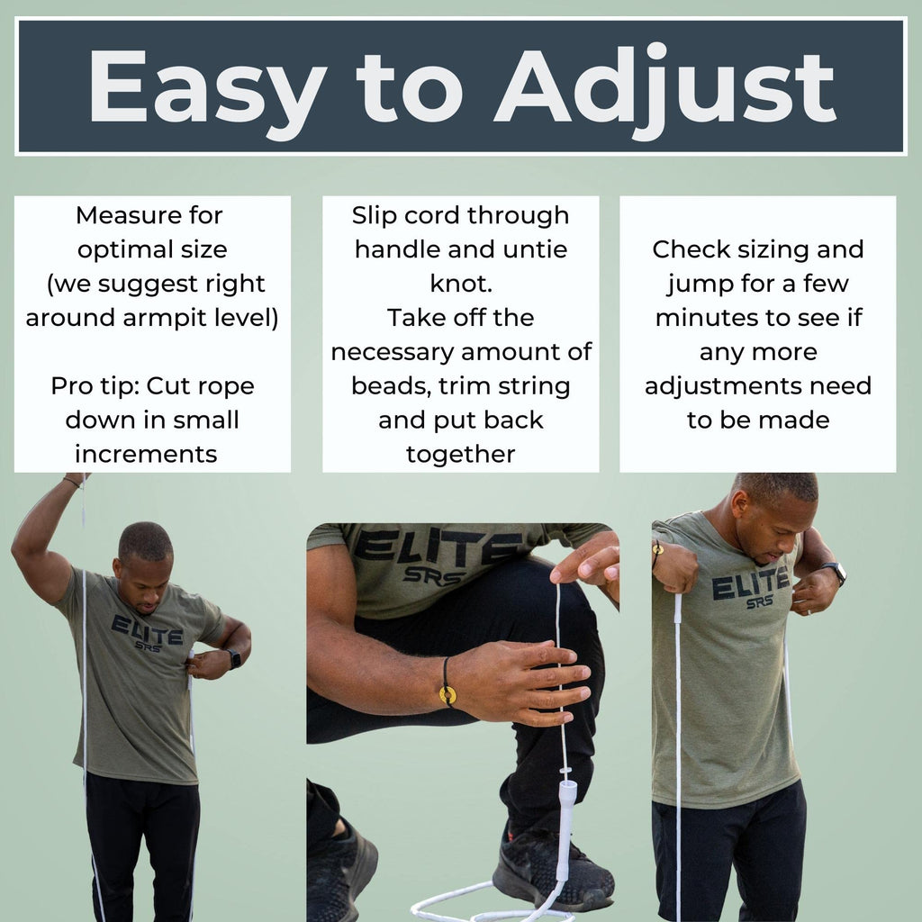 Elite Srs Do Hard Things Beaded Jump Rope - Adjustable Bead Jump Ropes For Fitness - Unbreakable Handles And Shatterproof Beads