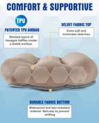 Kampair Ultralight Inflatable Camping Pillow For Sleeping - Soft Velvet Cover, Compact & Portable, Ergonomic Neck Support, Machi