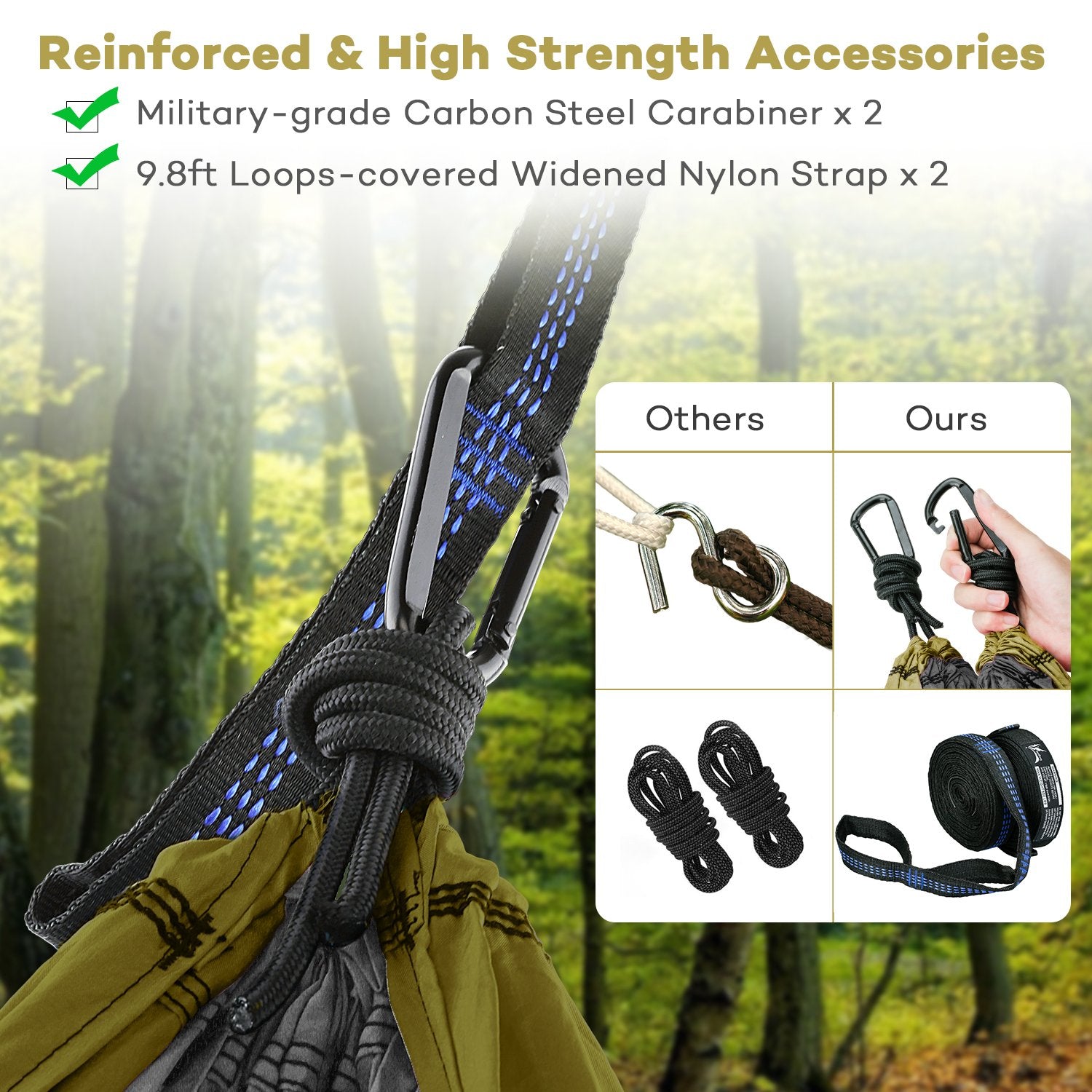 Outdrsy Reinforced Camping Full Set, 118'' X 78''/550Lbs