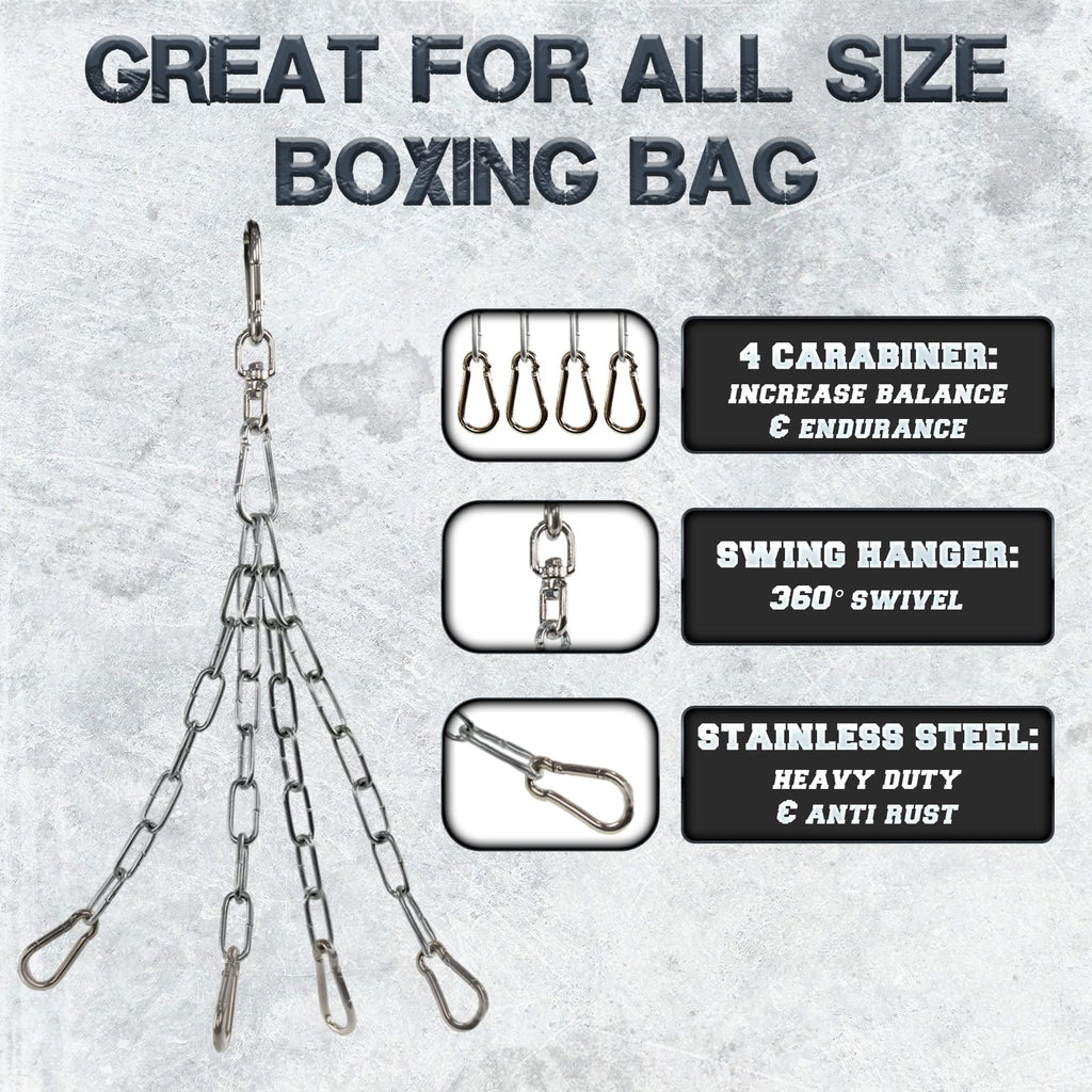Yes4All, Heavy Duty Swing Hanger For Punching Bag - Heavy Bag Hanger - Bag Chain For Boxing Stand - Indoor Outdoor Playground Ha