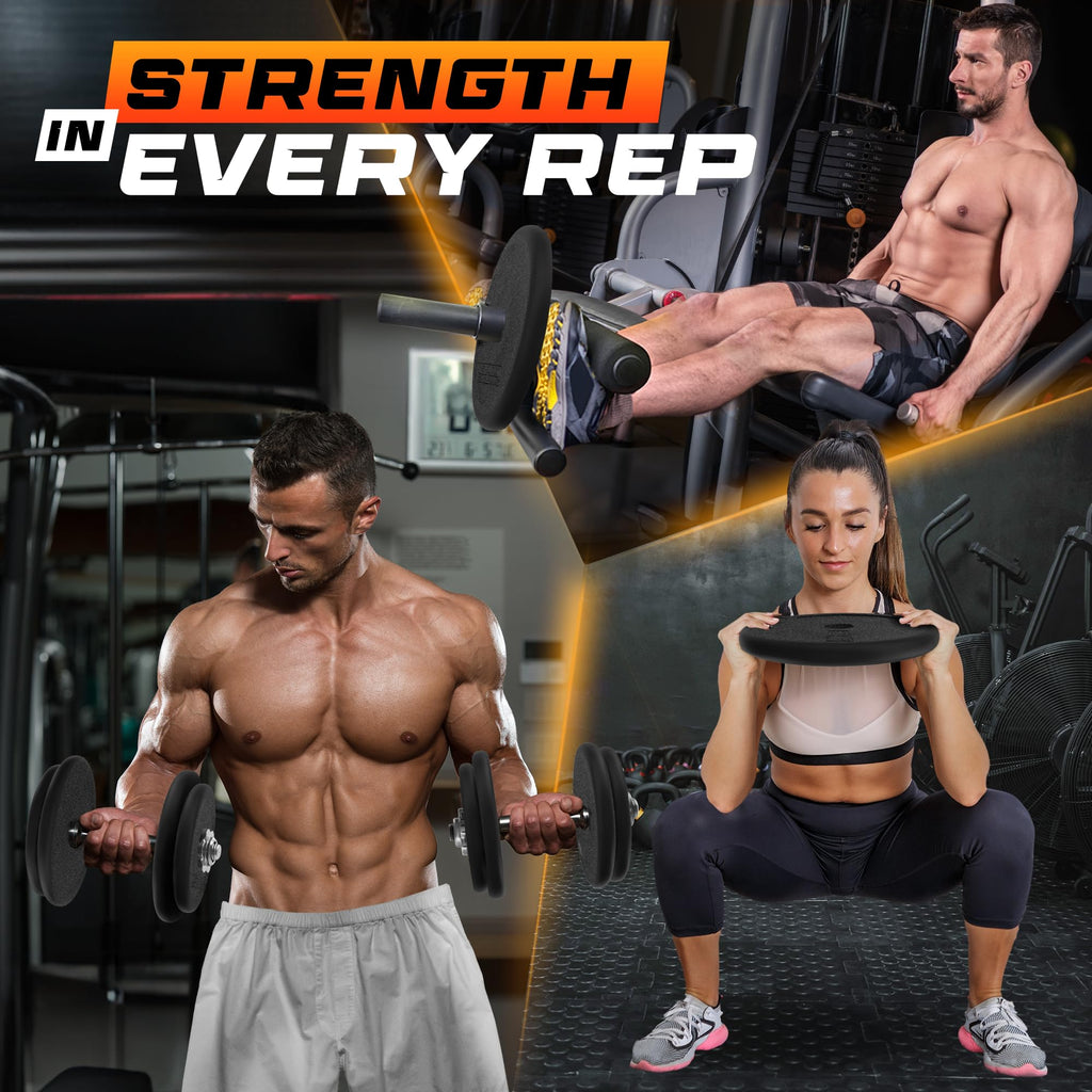 Yes4All Standard 1 Inch Cast Iron Weight Plate - Ideal For Strength Training - 20Lb - Pair
