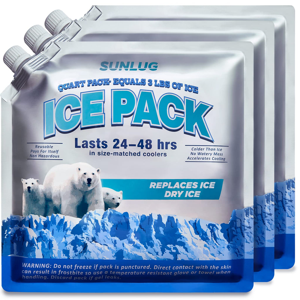 Sunlug Cooler Ice Packs Reusable Ice Packs For Coolers Long Lasting Freezer Packs For Cooler Bag, Lunch Bags, Cooler Backpacks