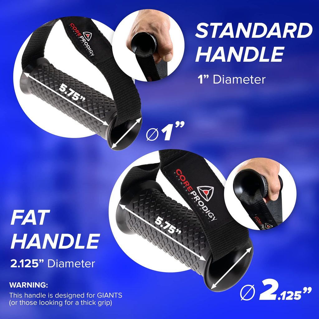 Core Prodigy Heavy Duty Exercise Handles - Grip Attachments For Cable Machine Pulleys, Gym Equipment, Resistance Bands, And Weig