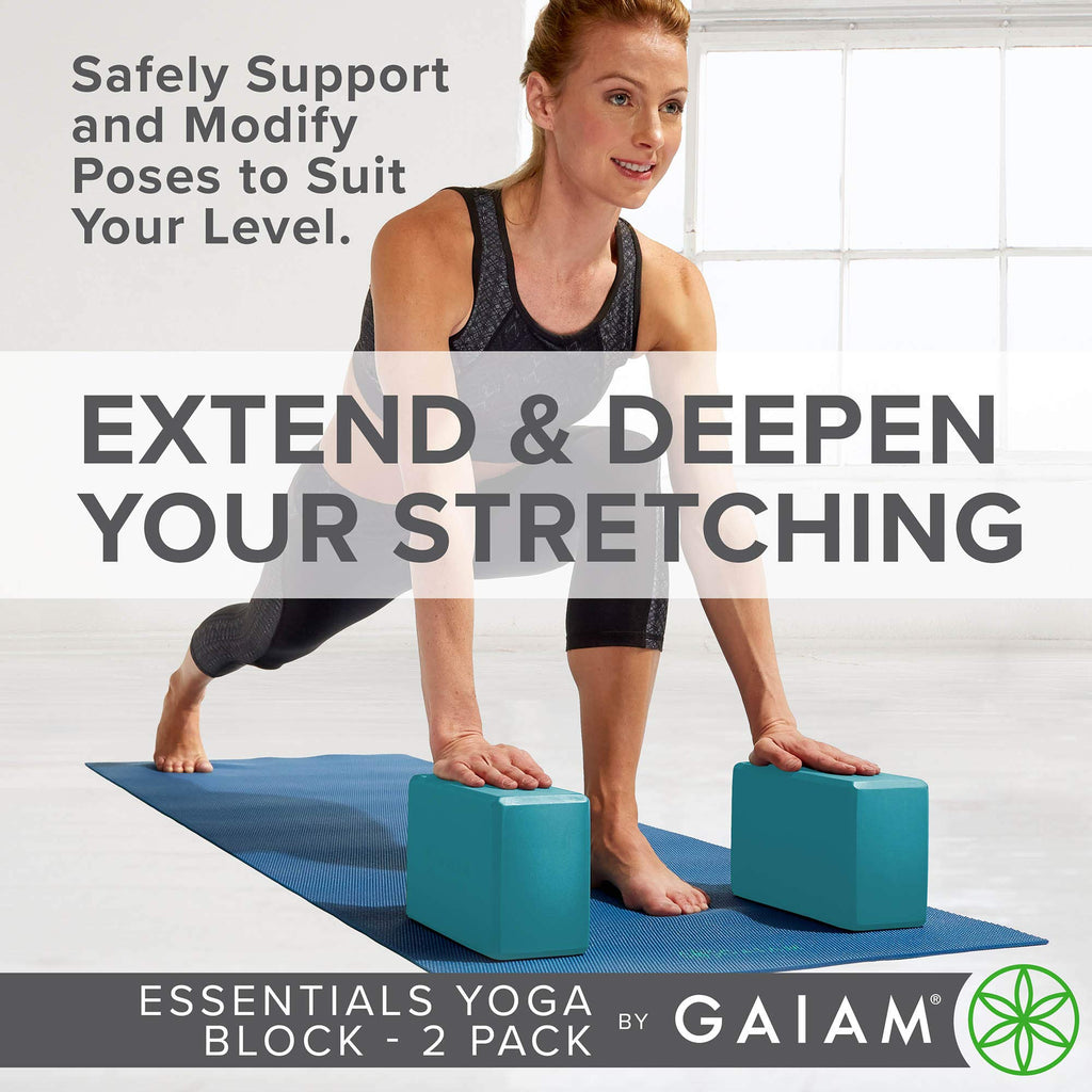 Gaiam Essentials Yoga Block (Set Of 2) - Supportive Latex-Free Eva Foam Soft Non-Slip Surface For Yoga, Pilates, Meditation, Viv
