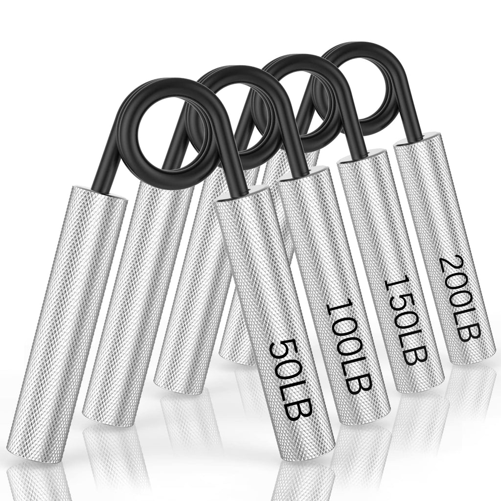 Zeagus Grip Strength Trainer 6 Pack,100Lb-350Lb Metal Hand Grip Strengthener,Non-Slip Heavy-Duty Forearm Exerciser,Hand Gripper