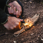 Exbuevue Fire Starter, 5'' Ferro Rod Outdoor Survival Tools Flint And Steel And Stricker For Bushcraft, Camping, Hiking Kits