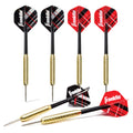 Franklin Sports Steel Tip Darts Set - 6 Pack Of 18 Gram Steel Darts - Removable Standard Nylon Flights And Brass Barrels - Light
