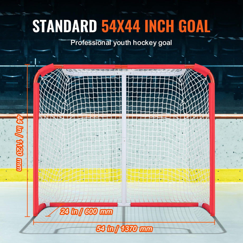 Vevor Youth Street Hockey Net Indoor Outdoor Steel Hockey Goal For Kids 54''X44''