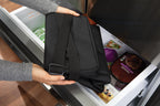PackIt Freezable Newport Cooler, Black, Collapsible, Reusable, Built with ECOFREEZE Technology, Wide Top Opening, Double Zip Clo