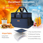 Lifewit Cooler Bag 50 Cans Collapsible And Insulated Large Lunch Bag Leakproof Soft Cooler Portable For Camping/Bbq/Family Outdo