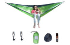 Millennial Methods Ultra Lightweight Double Hammock (Green) - All Inclusive Ripstop Parachute Nylon Hammock For Backpacking, Cam