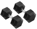 Fitvids Rubber Encased Hex Dumbbell, 40Lb, Pair