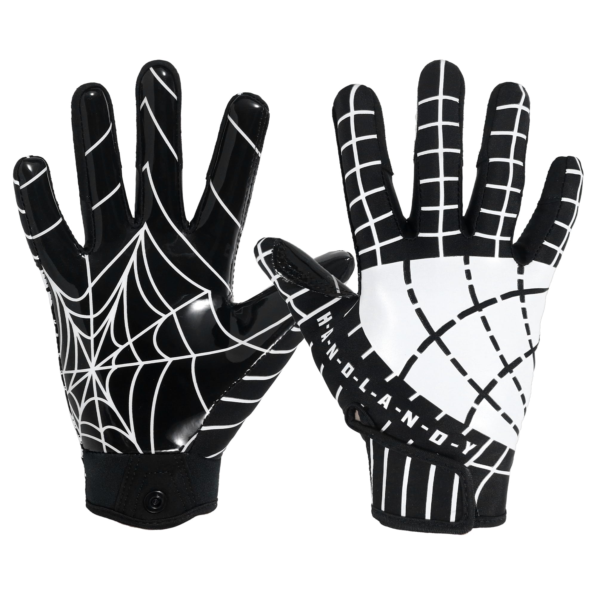AIGEVTURE Youth Football Gloves Kid Receiver Gloves Boys Girls Unmatched Grip Great Gift (Black and White, Youth XS)