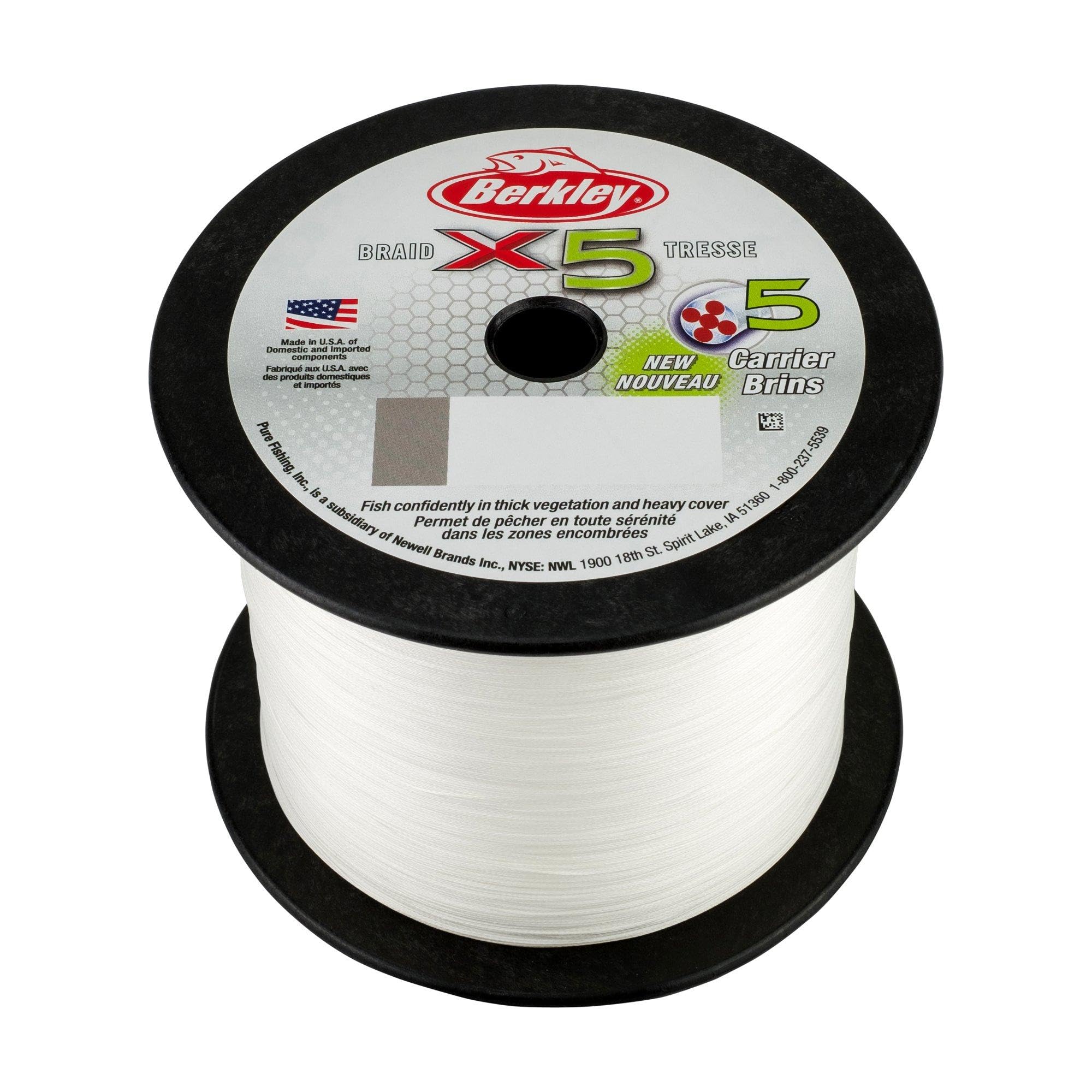 Berkley X5 Braid Superline, Low-Vis Green, 10-Pound Break Strength, 328Yd Fishing Line, Suitable For Freshwater And Saltwater En