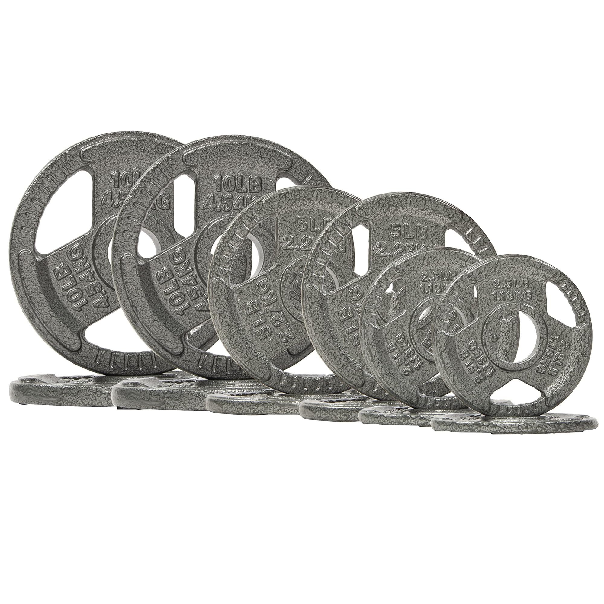 Fitvids 2 Inch Olympic Barbell Weight Plates Set, 70 LB(2.5-10 LB) Barbell Weight Set for Home Gym Strength Training, Triple-han