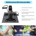 Uten Mini Exercise Bike, Under Desk Bike Pedal Exerciser, Under Desk Bike, Arm & Leg Peddler Machine With Lcd Screen Displays, P
