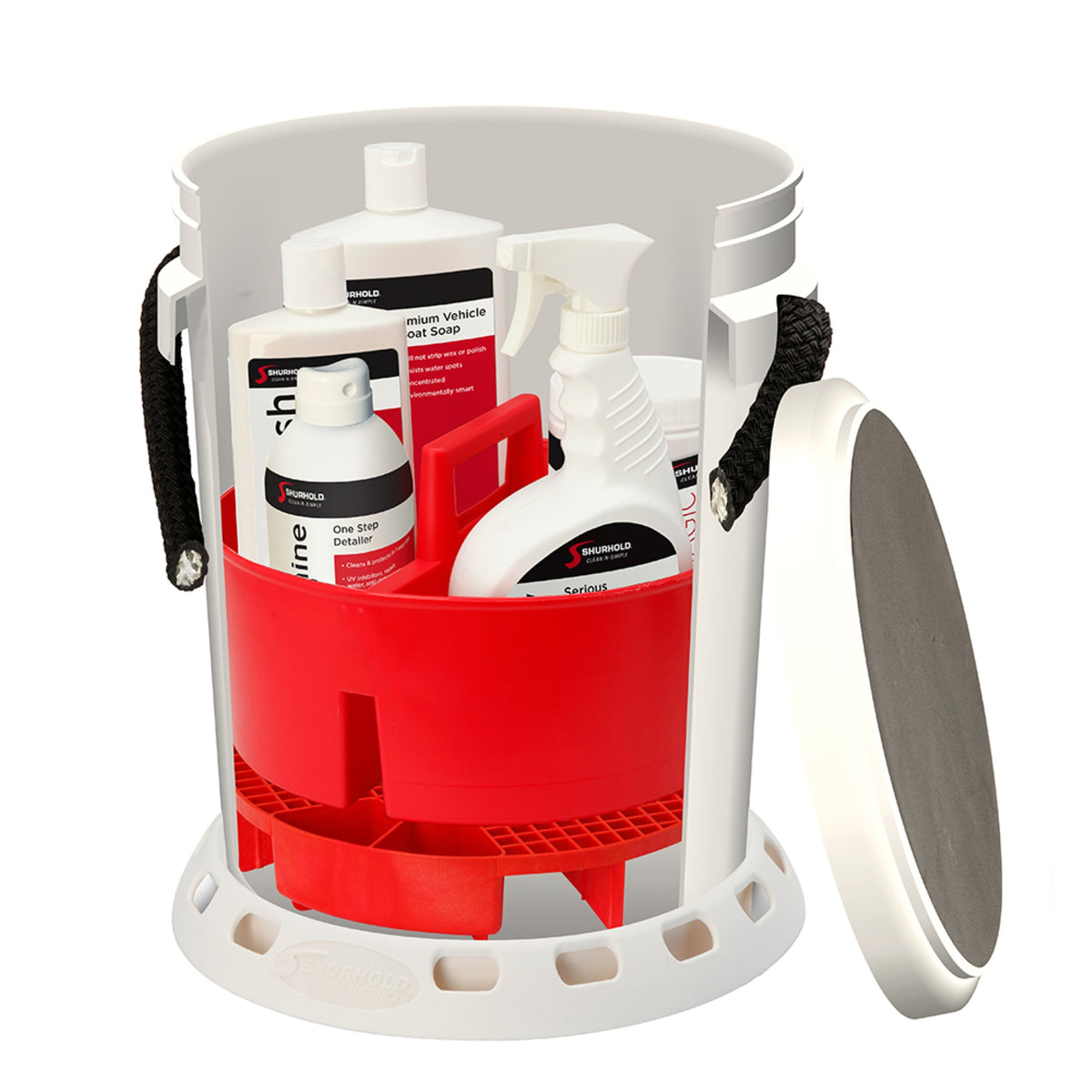 SHURHOLD 5 GALLON WHITE BUCKET KIT INCL BUCKET/CADDY/GRATE