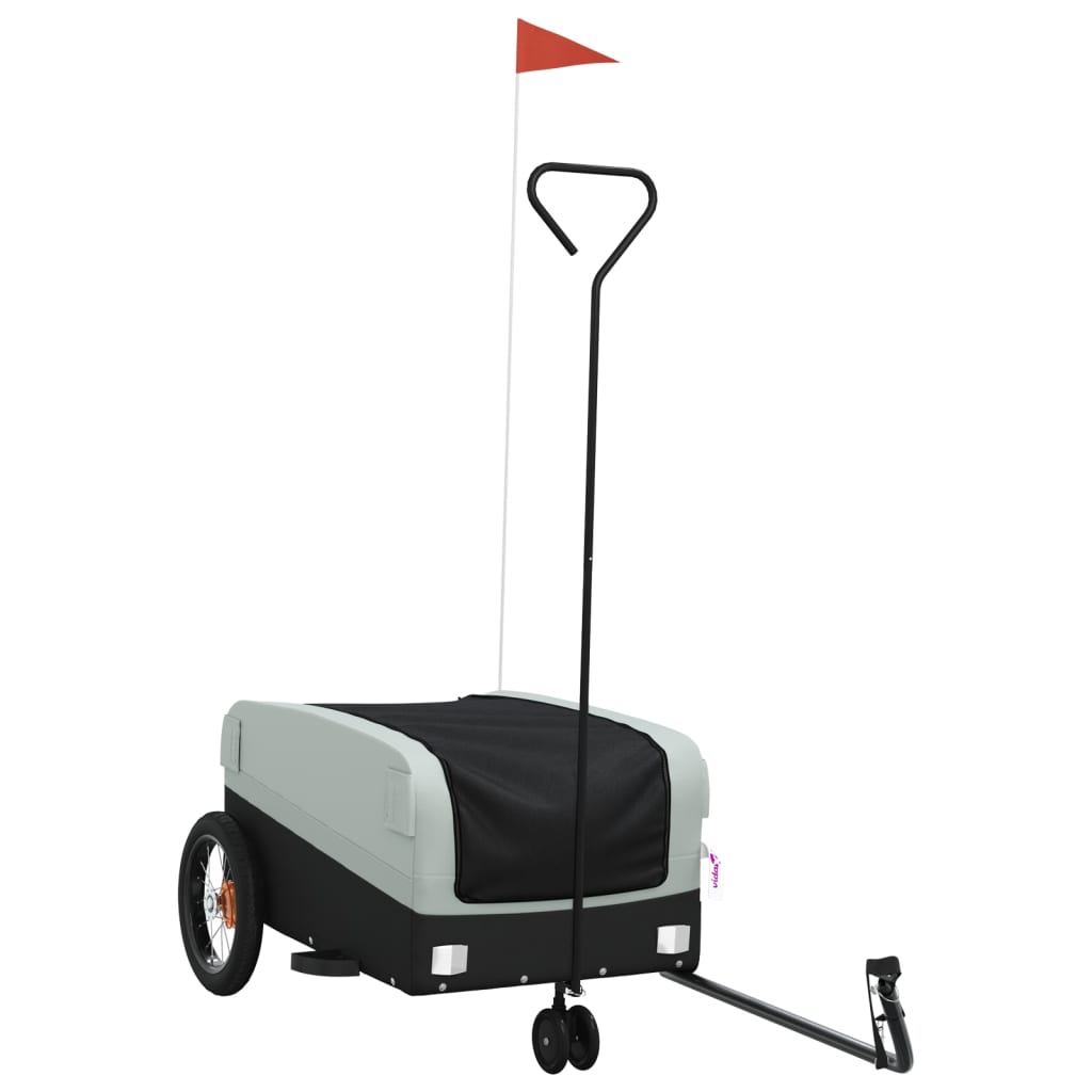 Vidaxl Bike Trailer Black And Gray 66.1 Lb Iron