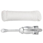 Vidaxl Folding Anchor With Rope Silver 17.6 Lb Malleable Iron