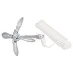 Vidaxl Folding Anchor With Rope Silver 17.6 Lb Malleable Iron
