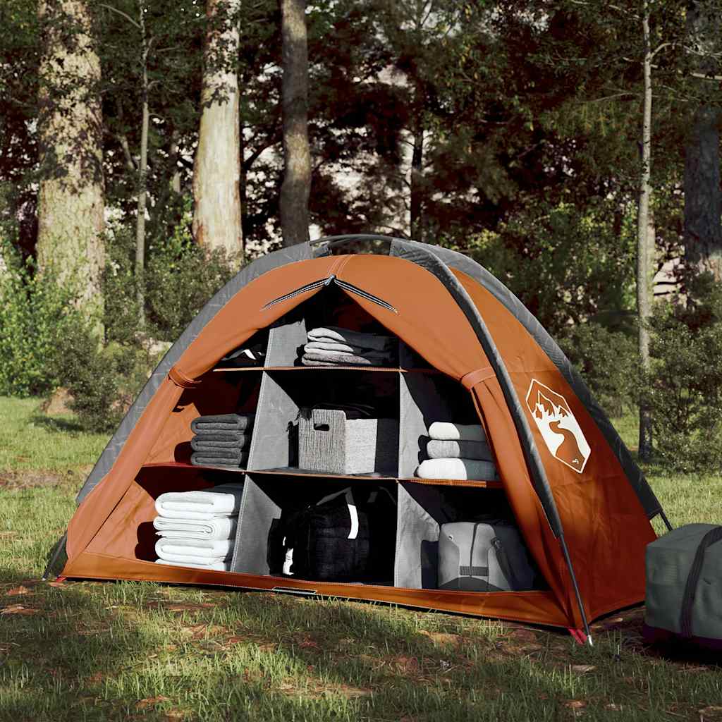 vidaXL Storage Tent 9 Compartments Gray and Orange Waterproof