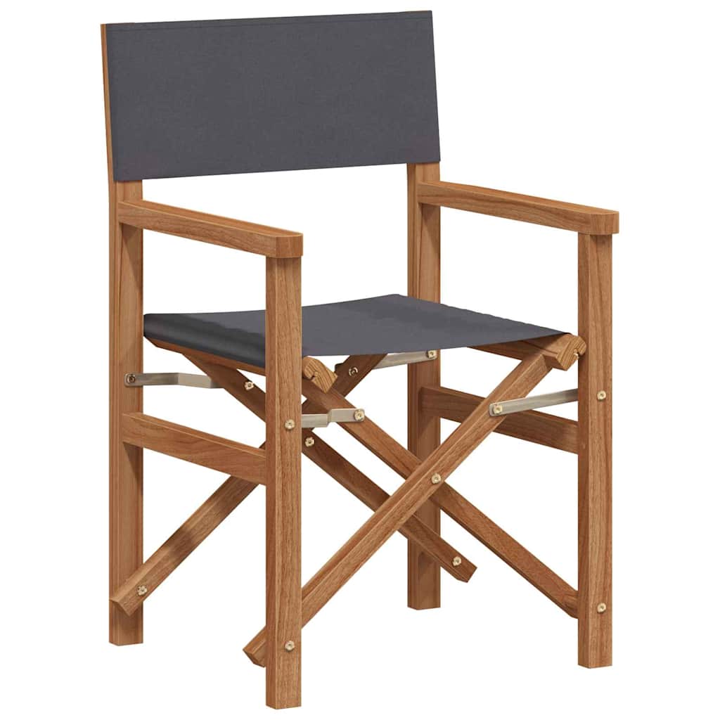 vidaXL Folding Directors Chair Grey 22.05 x 21.26 x 34.25 in