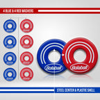 Washer Toss Game Outdoor Games Giant Yard & Lawn Games | Set of 2 Solid Wood Targets and 2.5-inch Washers Toss Rings| Bulls-Eye Pitching Board|