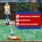Washer Toss Game Outdoor Games Giant Yard & Lawn Games | Set of 2 Solid Wood Targets and 2.5-inch Washers Toss Rings| Bulls-Eye Pitching Board|