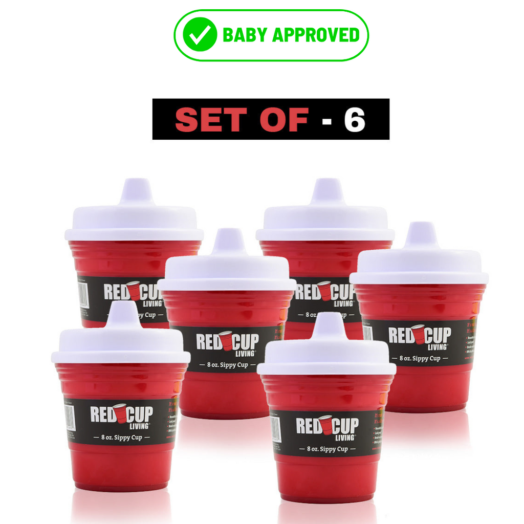 RedCupLiving 8oz Unbreakable Toddler Sippy Cup, BPA-Free, Leak-Proof, 2-Pack