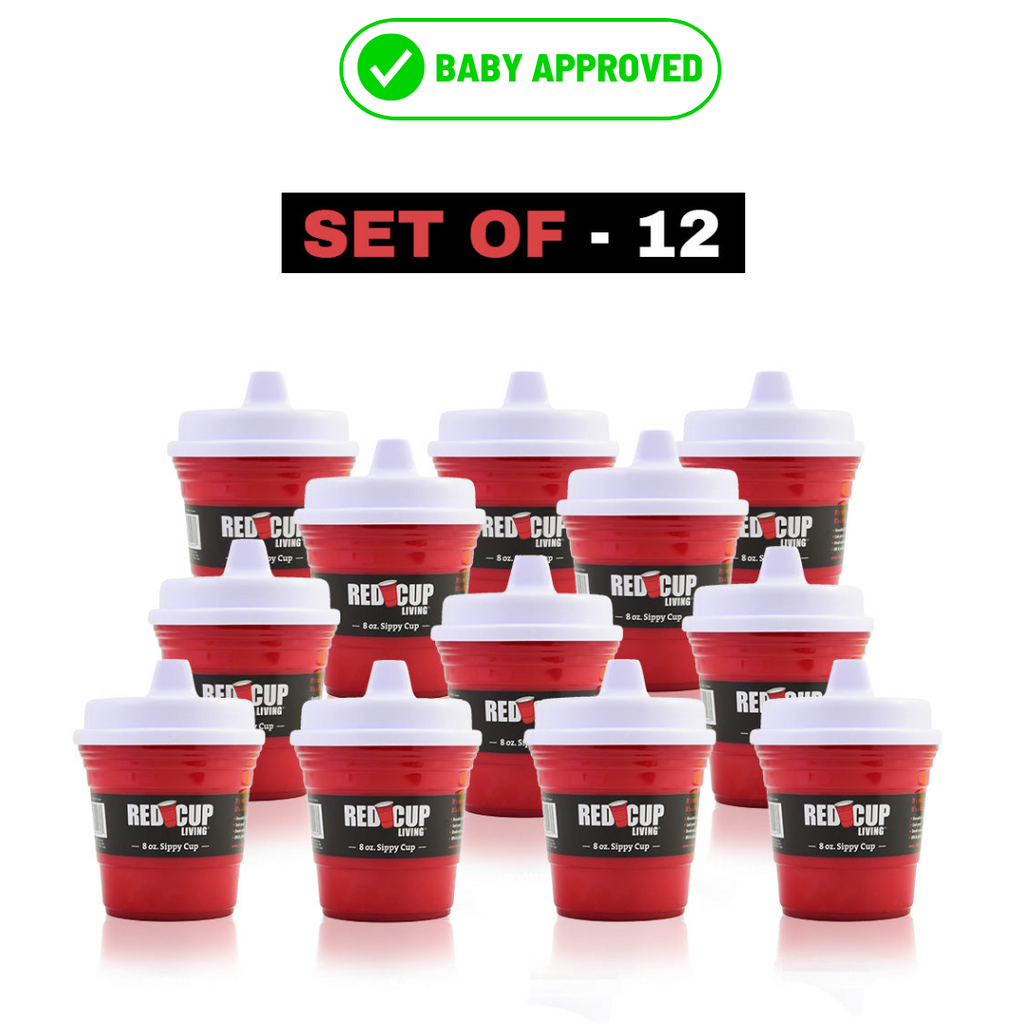 RedCupLiving 8oz BPA-Free Toddler Sippy Cup with Handle & Leak-Proof Lid