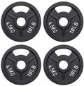 Fitvids Olympic Cast Iron 2-Inch Weight Plate for Strength Training & Weightlifting, 10 LB Set of 4