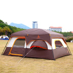 Ktt Extra Large Tent 12 Person,2 Bay-Windows,Family Cabin Tents,14.1'Lx10'Wx6.58'H,2 Rooms And 3 Doors 3 Windows With Mesh,Water
