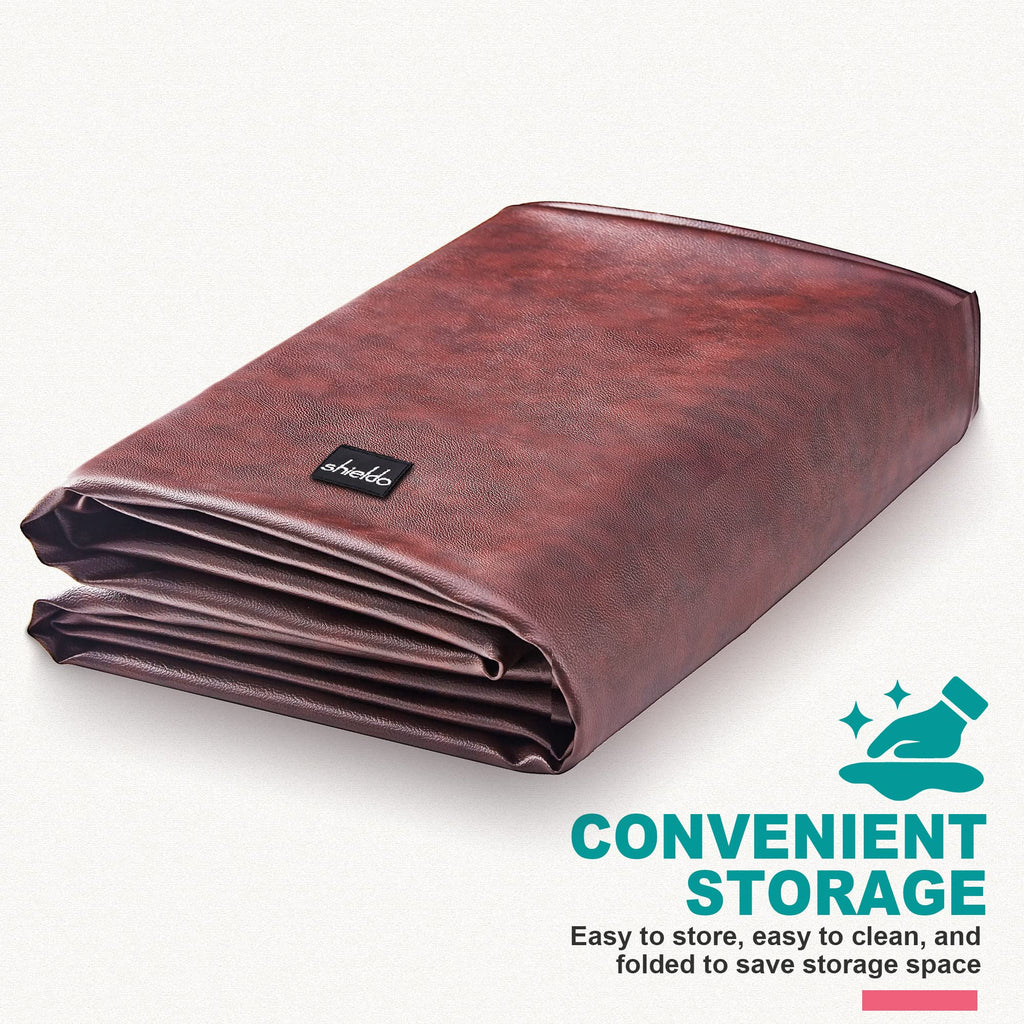 Shieldo Heavy Duty Leatherette Billiard Pool Table Cover,Waterproof&Tearproof Cover For Pool Table,7/8/9 Foot Fitted(8Ft/Brown)