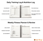 Saltwrap Daily Fitness Planner - Gym Workout Training Log, Weightlifting Exercise Journal, And Food/Diet Tracker - Daily And Wee