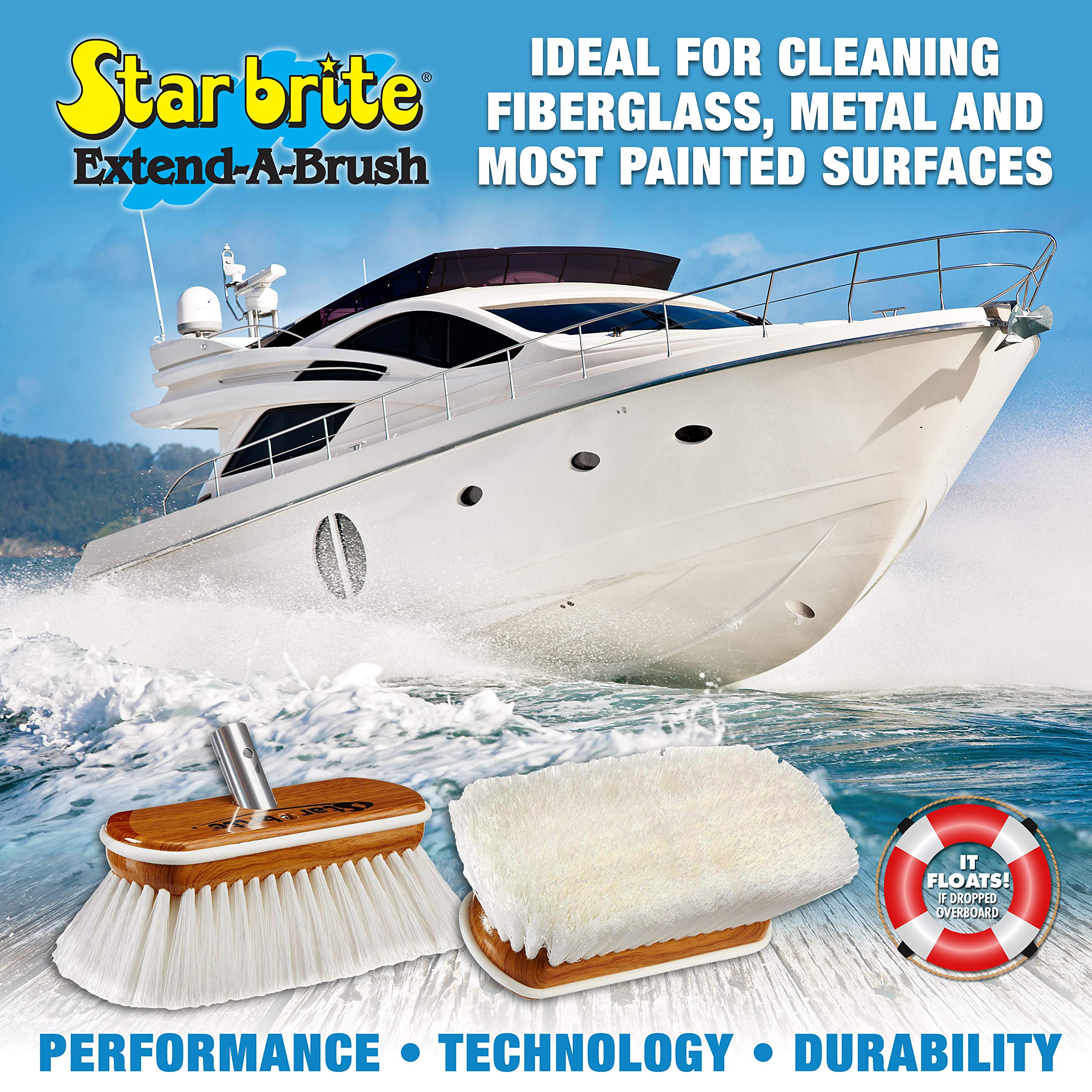 Star Brite Synthetic Wood Brush - Stiff - White , 8''