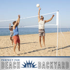 Franklin Sports Volleyball Set - Backyard Volleyball Net With Ball, Portable Net & Ground Stakes - Beach Or Backyard Outdoor Gam