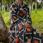 Putian Merino Wool Blanket - 87'' X 63'' Thick Warm Soft Large Bed Throw - Great For Camping, Outdoors, Travel, Car, Couch, All