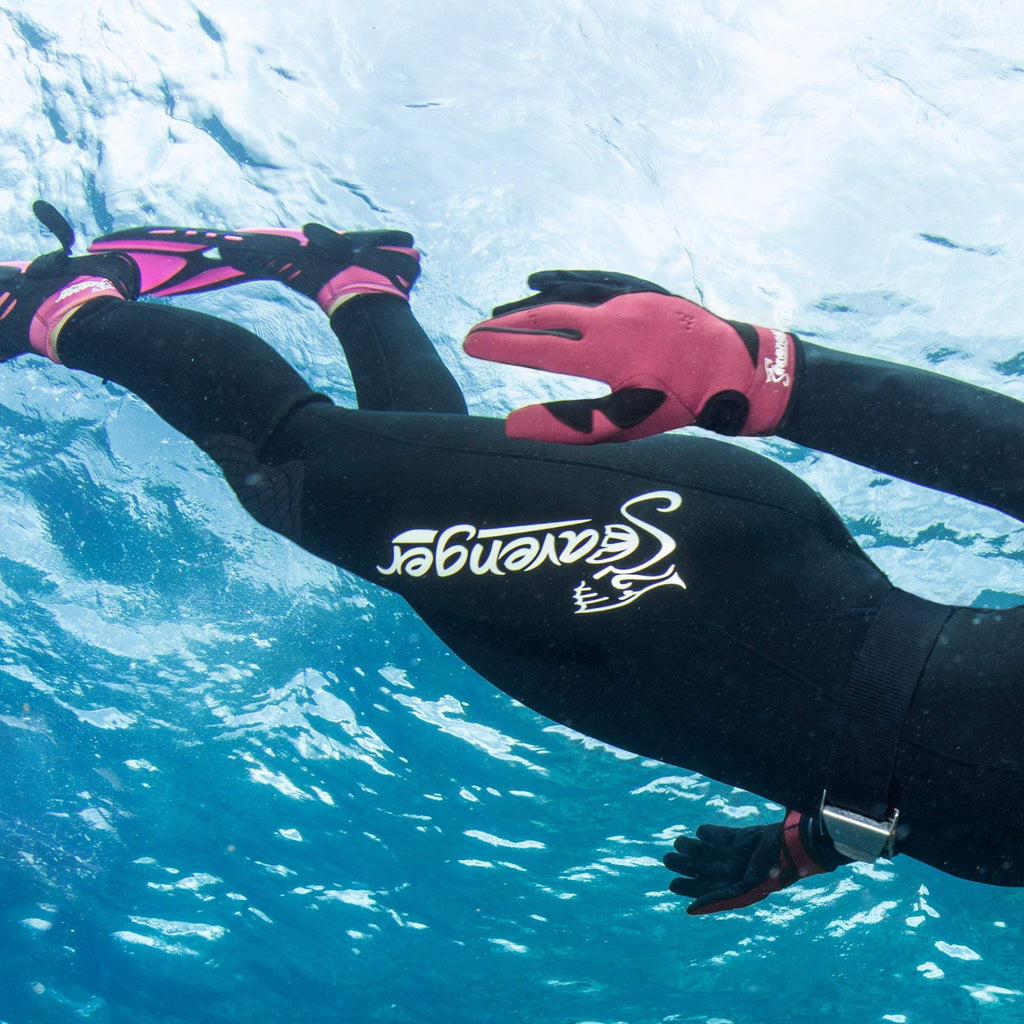 Seavenger Abyss Dive Gloves  1.5Mm Neoprene Mesh  Scuba Diving, Wakeboarding, Spearfishing (Black, X-Large)