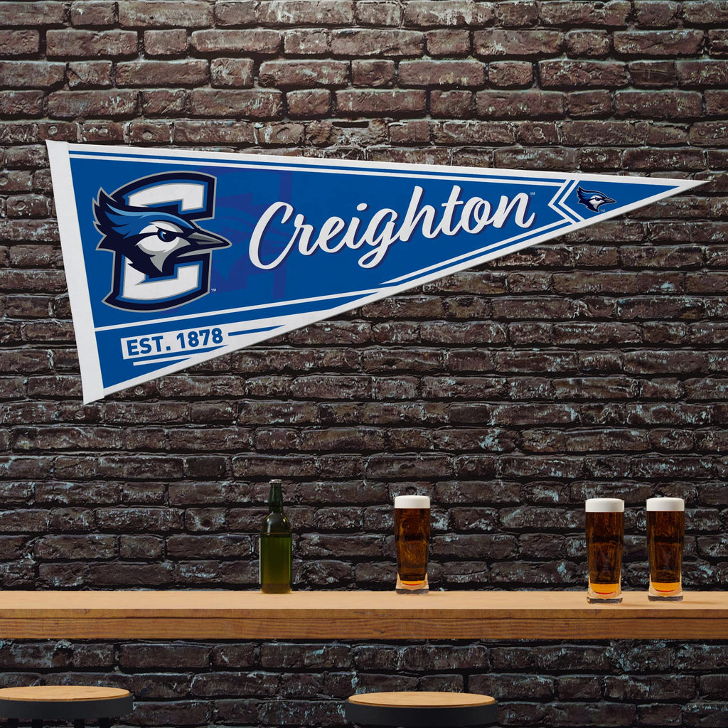Rico Industries Ncaa Creighton Bluejays Classic 12'' X 30'' Felt Wall D  Cor Pennant - Great For Home/Bed Room/Man Cave D  Cor