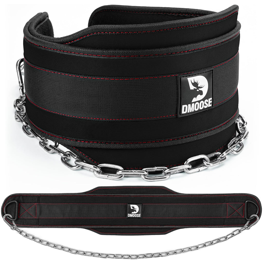 Dmoose Fitness Dip Belt For Weight Lifting - Heavy Duty 36'' Steel Chain Weight Belt For Pullups, Dips, Powerlifting, & Bodybuil
