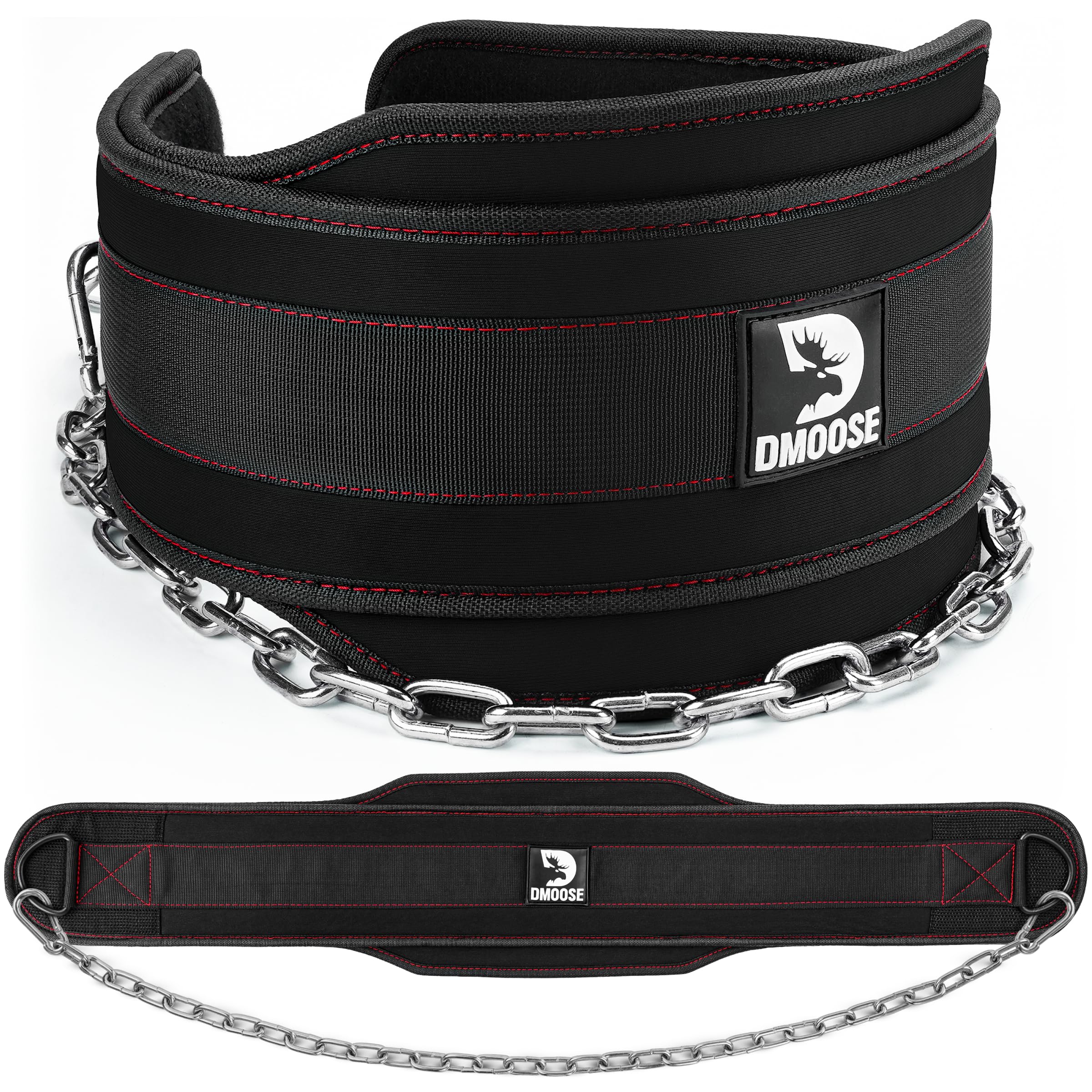 Dmoose Fitness Dip Belt For Weight Lifting - Heavy Duty 36'' Steel Chain Weight Belt For Pullups, Dips, Powerlifting, & Bodybuil